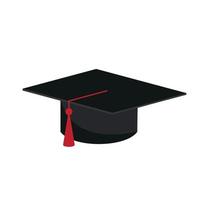 vector de gorra de graduación aislado sobre fondo blanco. casquillo de la graduación del icono.