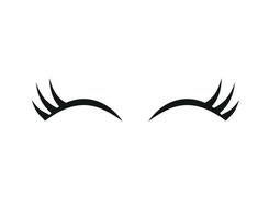 Black False eyelashes. Mascara single decorative element. vector