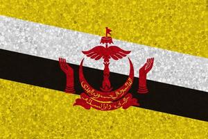 Flag of Brunei on styrofoam texture photo