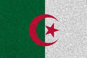 Algeria flag on styrofoam texture photo