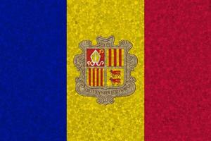 Andorra flag on styrofoam texture photo