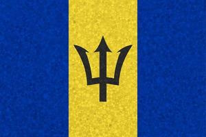 Flag of Barbados on styrofoam texture photo