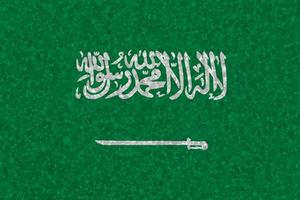 bandera de arabia saudita en textura de espuma de poliestireno foto