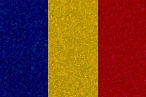 Flag of Romania on styrofoam texture photo