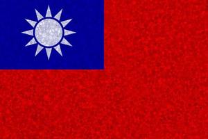 Flag of Taiwan on styrofoam texture photo