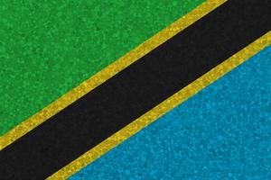 Flag of Tanzania on styrofoam texture photo
