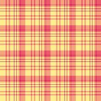 Seamless pattern in light yellow and bright pink colors for plaid, fabric, textile, clothes, tablecloth and other things. Vector image.