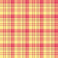 Seamless pattern in light yellow and bright pink colors for plaid, fabric, textile, clothes, tablecloth and other things. Vector image.