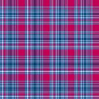 Seamless pattern in blue, bright pink and white colors for plaid, fabric, textile, clothes, tablecloth and other things. Vector image.