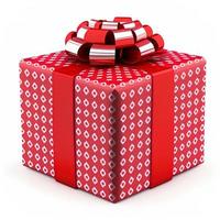 3d gift box on isolated white background. Birthday, celebration, 3d packaging photo