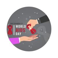 Ilustración de vector de diseño de fondo del día mundial del sida plano