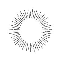 Vintage sunburst explosion lines. Fireworks black rays design element. Linear drawing vector. vector