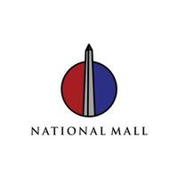 national mall monument logo in the circle shape vector