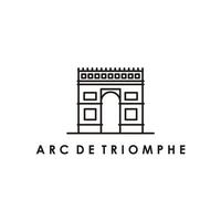 arch de triomphe France landmark line art vector