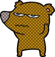 personaje de oso vectorial en estilo de dibujos animados vector