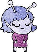 Vector alien character in cartoon style