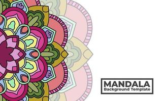 Vector background template with ornamental mandala pattern design, Decorative flower mandala banner with place for texts