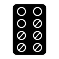 An editable design icon of pills strip vector