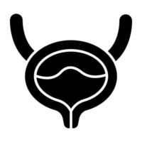 Conceptual glyph design icon of bladder vector