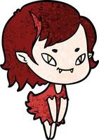 personaje de chica vampiro vectorial en estilo de dibujos animados vector