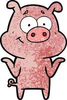 Vector pig character in cartoon style