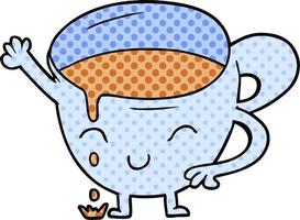 cartoon spilled tea cup vector