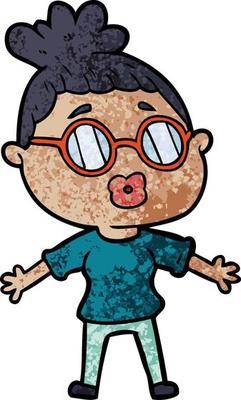 Vector woman character in cartoon style