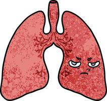 cartoon angry lungs vector