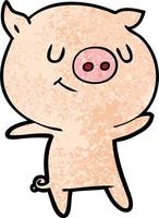 Vector pig character in cartoon style