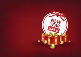 christmas price tag and christmas elements on red background web banner design vector