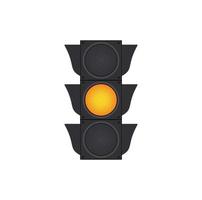Icons depicting typical horizontal traffic signals with yellow light in between isolated vector illustration
