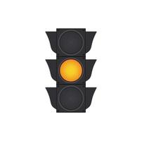 Icons depicting typical horizontal traffic signals with yellow light in between isolated vector illustration