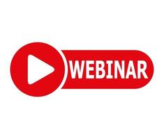 Live Webinar Button, icon, emblem label Vector illustration isolated on white background