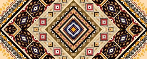 Ethnic geometric American, western, Aztec motif pattern style seamless pattern design for fabric, curtain, background, sarong, wallpaper, clothing, wrapping, Batik, tile, interior.Vector illustration. vector