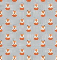 Vector cute cartoon fox seamless pattern. Orange fox's head on background. Good for print, textile, fabrics, wallpaper, decoration.