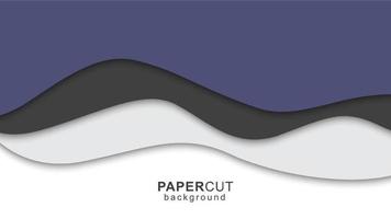 Abstract paper cut background with wavy design vector