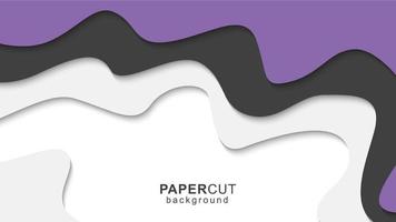 Abstract paper cut background with wavy design vector