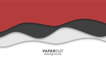 Abstract paper cut background with wavy design vector