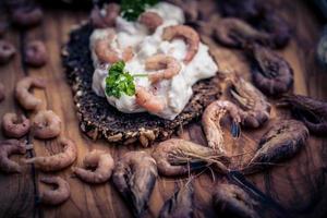 Salad with fresh North Sea crabs photo