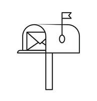 Mail delivery icon, Envelope entering open mailbox vector