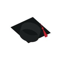 vector de gorra de graduación aislado sobre fondo blanco. casquillo de la graduación del icono.