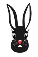 2023 year of rabbit. New year rabbit. Chinese new year. Christmas hare vector icon. Year of the black rabbit. Cute animal holiday illustration.