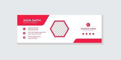 Email signature or email footer and modern social media cover template vector