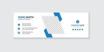 Email signature template design or email footer and personal social media cover design vector