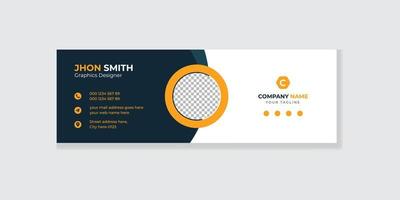 Email signature template or email footer and personal social banner template design. Business email signature. vector