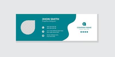 Email signature template design or personal facebook banner template vector