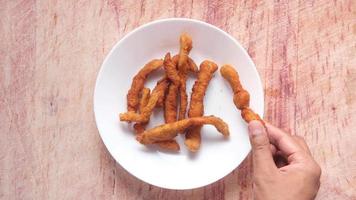 Chicken fingers on a plate video