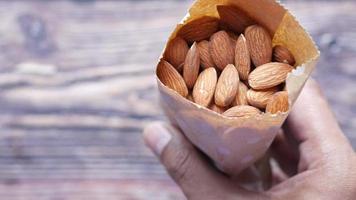 Almonds in a  paper bag video