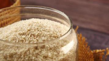 close up glass jar full with grain, cereal video