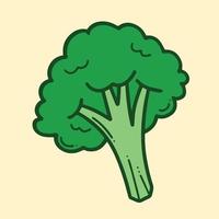 broccoli vector illustration with clean line art and color